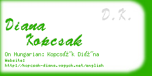 diana kopcsak business card